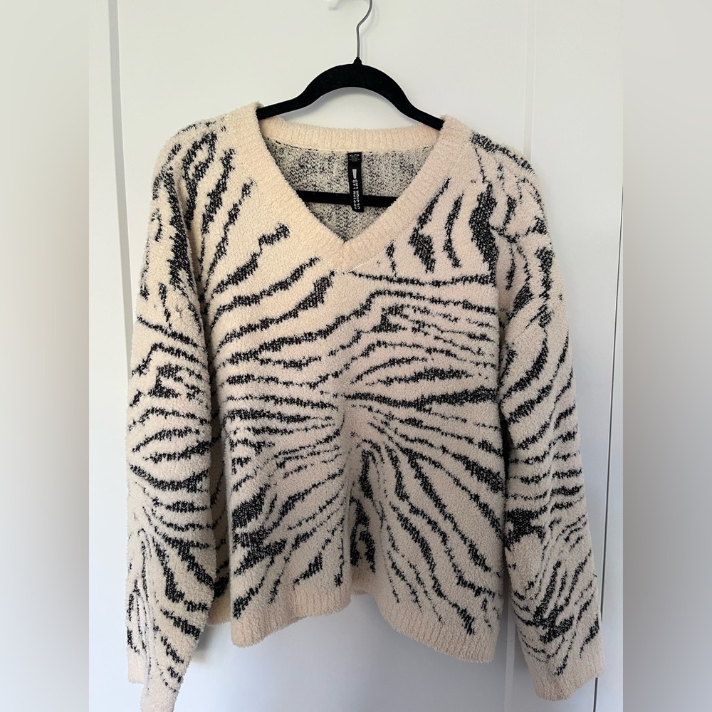 Cozy Zebra Print Sweater